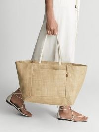 REISS BAILEY Raffia Tote Bag / chic summer shopper bags / beach and poolside accessories / stylish vacation accessory