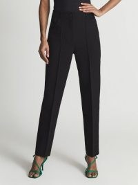 REISS HEIDY Tapered Trousers Black ~ chic seamed trousers ~ women’s formal wardrobe essentials