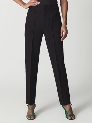 REISS HEIDY Tapered Trousers Black ~ chic seamed trousers ~ women’s formal wardrobe essentials - flipped