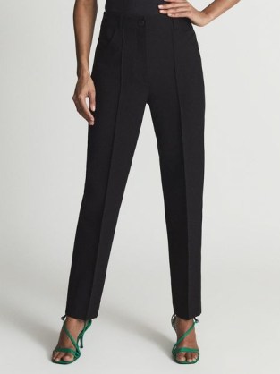 REISS HEIDY Tapered Trousers Black ~ chic seamed trousers ~ women’s formal wardrobe essentials