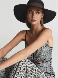 Reiss LEXI Woven Wide Brim Hat – chic raffia wide brim hats – summer accessories