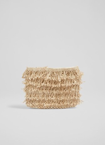 L.K. Bennett Sabina Natural Jute Clutch by Maison Bengal / fringed woven bags / summer accessories