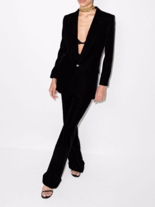 Saint Laurent single-breasted black velvet blazer ~ women’s designer blazers
