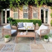 Seychelles Conversation Set ~ chic contemporary garden furniture ~ outdoor coffee table and seating sets ~ stylish patio tables and chairs