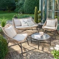 Singapore 4 Seater Conversation Set ~ retro garden seating ~ stylish outdoor chairs and coffe tables
