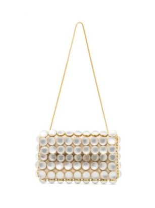Vanina La Voie crystal-embellished mini bag | gold chain strap evening occasion bags - flipped