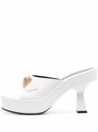 Versace Medusa Biggie mules – white mule sandals – sculptural heels