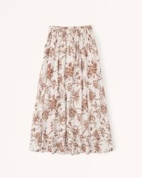 Abercrombie & Fitch Resort Volume Maxi Skirt / white floral print summer skirts