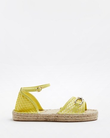 River Island YELLOW ESPADRILLE SANDALS – ankle strap espadrilles - flipped
