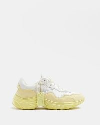YELLOW NUSHU LEATHER CHUNKY TRAINERS – womne’s summer sneakers