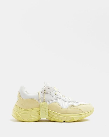 YELLOW NUSHU LEATHER CHUNKY TRAINERS – womne’s summer sneakers