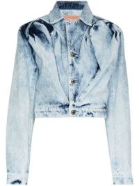 Y/Project flower-detail cropped denim jacket | women’s casual crop hem jackets