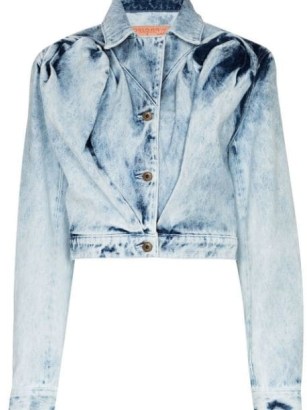 Y/Project flower-detail cropped denim jacket | women’s casual crop hem jackets - flipped