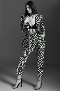 KAREN MILLEN Animal Zebra Printed Tailored Slim Leg Trouser in Animal / women’s glamorous evening occasion trousers