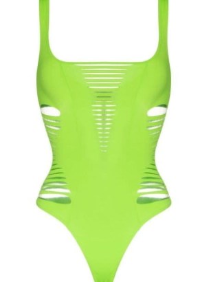 Agent Provocateur Dakota cut-out swimsuit apple green – women’s cutout swimsuits – bright vibrant swimwear