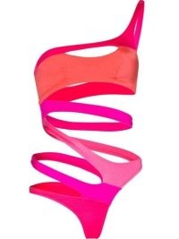 Agent Provocateur Lexxi cut-out swimsuit – pink asymmetric cutout swimsuits