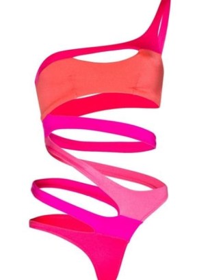 Agent Provocateur Lexxi cut-out swimsuit – pink asymmetric cutout swimsuits