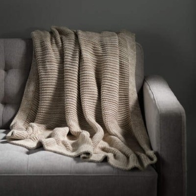 Canningvale Alpini Throw – Ridge – playful, muted design – hang with them on the couch or in bed - flipped