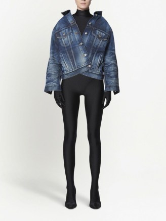 Balenciaga Swing denim jacket Blue Stonewash | women’s casual designer jackets - flipped