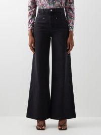 ISABEL MARANT Lemony high-rise wide-leg jeans ~ women’s black denim 70s style flares ~ womens casual 1970s inspired clothes ~ French designers at MATCHESFASHION