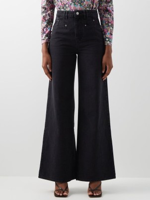 ISABEL MARANT Lemony high-rise wide-leg jeans ~ women’s black denim 70s style flares ~ womens casual 1970s inspired clothes ~ French designers at MATCHESFASHION