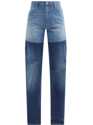 PETER DO Two-tone high-rise organic-denim jeans ~ women’s blue tonal denim clothes - flipped