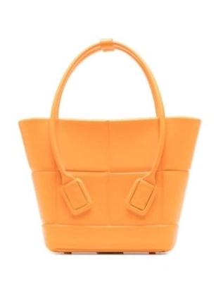 Bottega Veneta mini Arco tote bag / small orange rubber tote bags