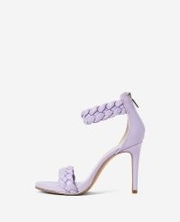 KENNETH COLE Brooke 95 Braided Heeled Sandal Lilac ~ woven detail ankle strap sandals