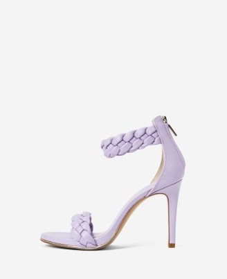 KENNETH COLE Brooke 95 Braided Heeled Sandal Lilac ~ woven detail ankle strap sandals