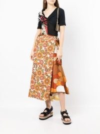 colville floral-print asymmetric midi skirt – 70s retro flower printed skirts – women’s asymmetrical fashion – womens clothes with 1970s vintage style prints and colours – FARFETCH luxury designer clothing