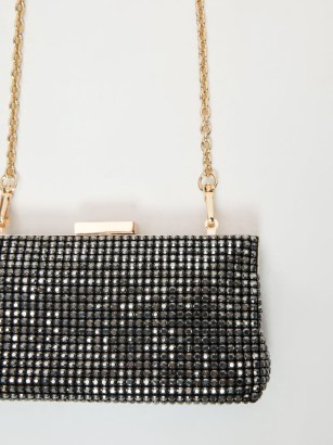 JIGSAW Crystal Frame Evening Bag / shimmering chain strap occasion bags / glittering party clutch - flipped