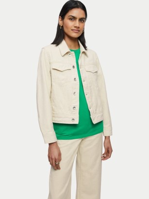 Jigsaw Denim Jacket in Cream | casual classic jackets - flipped