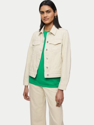 Jigsaw Denim Jacket in Cream | casual classic jackets