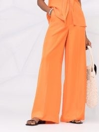 Dorothee Schumacher wide-leg orange silk trousers