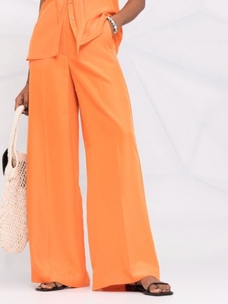 Dorothee Schumacher wide-leg orange silk trousers - flipped