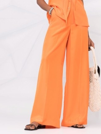 Dorothee Schumacher wide-leg orange silk trousers