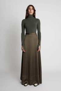 CAMILLA AND MARC Emile Skirt in Dark Tobacco – brown flowy A-line maxi skirts – women’s clean minimalist clothes