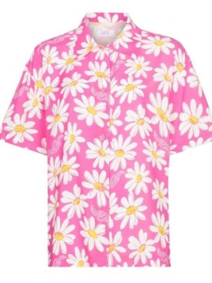ERL floral-print unisex short-sleeve shirt / womens pink daisy print shirts / floral fashion - flipped
