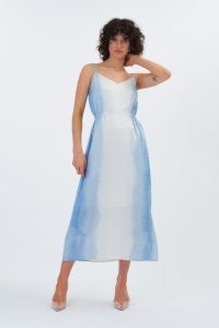 ALIGNE FRANCESCA SLIP DRESS WITH SELF TIE in Sky Dye | blue cami strap dresses