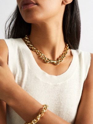 LAURA LOMBARDI Cinzia 14kt gold-plated necklace ~ women’s chunky chain necklaces ~ contemporary statement jewellery - flipped