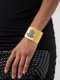 BEGUM KHAN Prince Frog crystal & 24kt gold-plated cuff ~ statement cuffs ~ frogs on designer jewellery