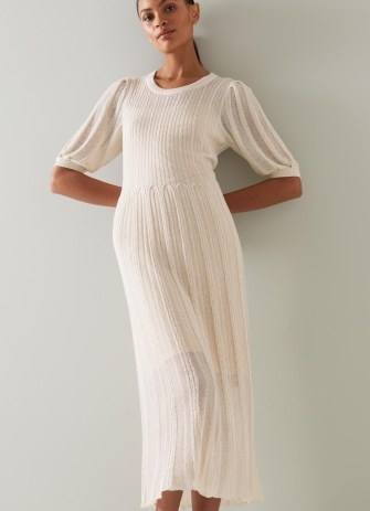 L.K. BENNETT Ivy Cream Knit Dress ~ chic knitted dresses - flipped