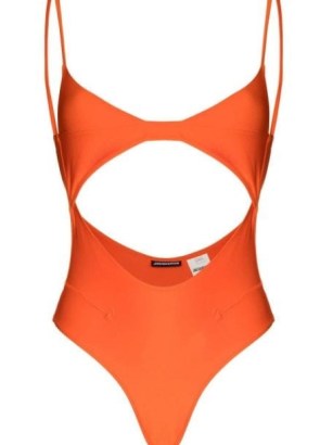 Jacquemus high-leg cut-out swimsuit / orange cutout swimsuits / women’s French swimwear