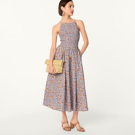 J.CREW Friday dress in afternoon floral / sleeveless fit and flare summer dresses - flipped