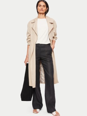 JIGSAW Linen Cross Dye Trouser / women’s chic casual black trousers