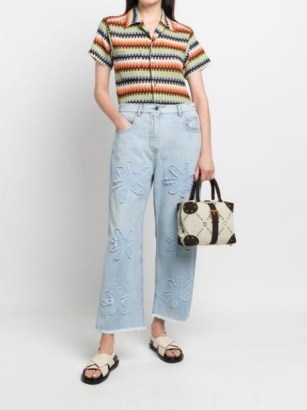 Marni Daisy cropped boyfriend jeans | floral denim clothes - flipped
