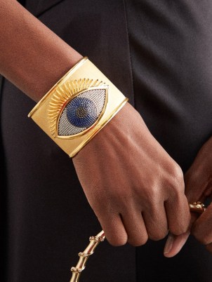 BEGUM KHAN Evil Eye 24kt gold-plated cuff bracelet ~ luxe cuffs ~ statement bracelets - flipped