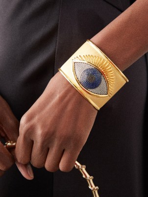 BEGUM KHAN Evil Eye 24kt gold-plated cuff bracelet ~ luxe cuffs ~ statement bracelets