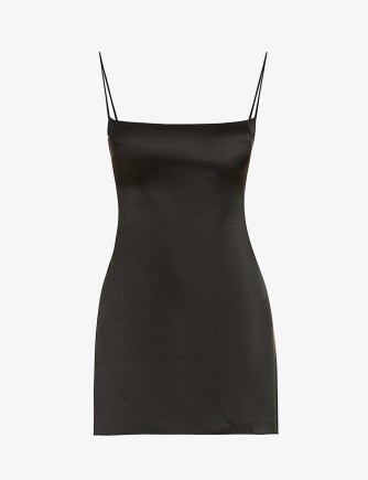 MIRROR PALAIS Abstract-print low-back silk midi dress ~ strappy back mini dresses ~ spaghetti strap party fashion ~ glamorous LBD ~ just add hot heels and a sparkly clutch for a look of evening glamour ~ Selfridges women’s occasion clothes - flipped
