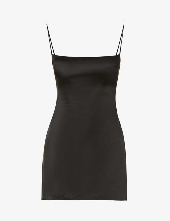 MIRROR PALAIS Abstract-print low-back silk midi dress ~ strappy back mini dresses ~ spaghetti strap party fashion ~ glamorous LBD ~ just add hot heels and a sparkly clutch for a look of evening glamour ~ Selfridges women’s occasion clothes